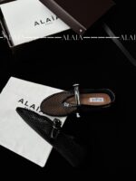 Black Fishnet Ballet Flats | Elegant Mesh & Lambskin - Image 4