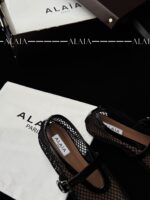 Black Fishnet Ballet Flats | Elegant Mesh & Lambskin - Image 7