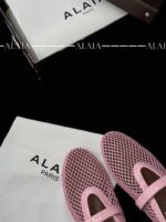 Pink Fishnet Ballet Flats | Lambskin Lining & Calfskin Trim - Image 8