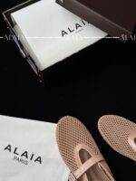 Candy Powder Fishnet Ballet Flats | Soft Lambskin Lining & Elegant Buckle - Image 8