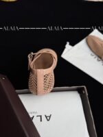 Candy Powder Fishnet Ballet Flats | Soft Lambskin Lining & Elegant Buckle - Image 9