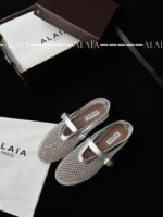 Silver Fishnet Ballet Flats – Luxury Comfort in Motion - Image 2