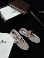 Silver Fishnet Ballet Flats – Luxury Comfort in Motion - Image 3