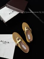 Gold Fishnet Ballet Flats | Luxe Mesh & Lambskin - Image 4