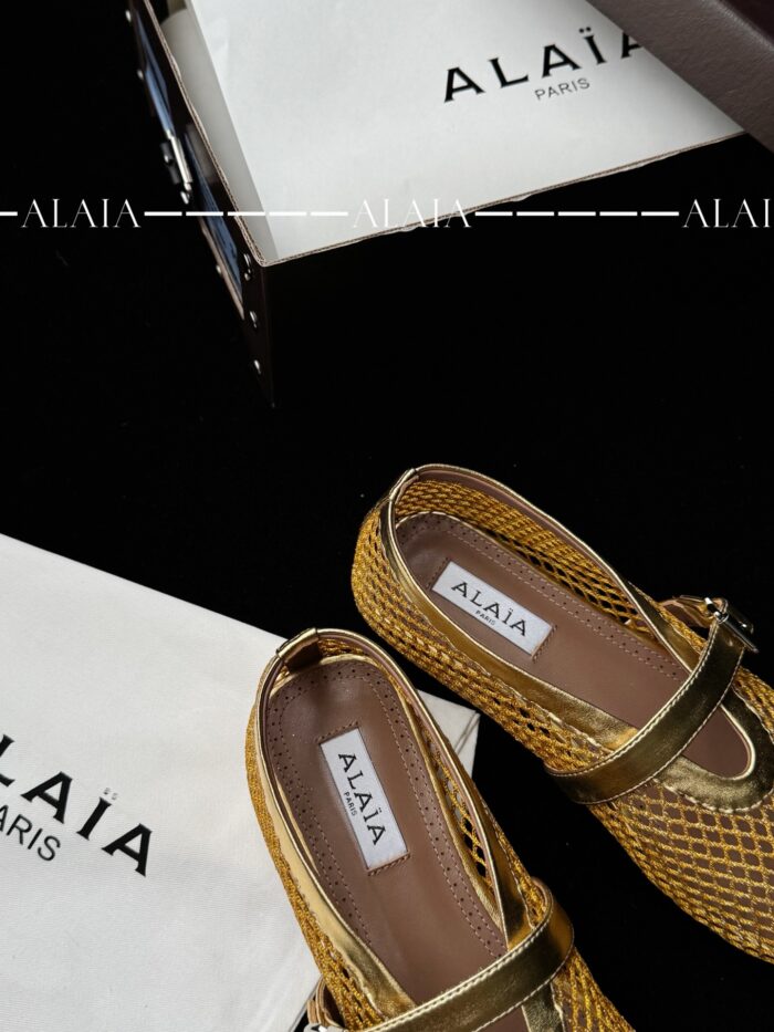 Gold Fishnet Ballet Flats | Luxe Mesh & Lambskin - Image 7