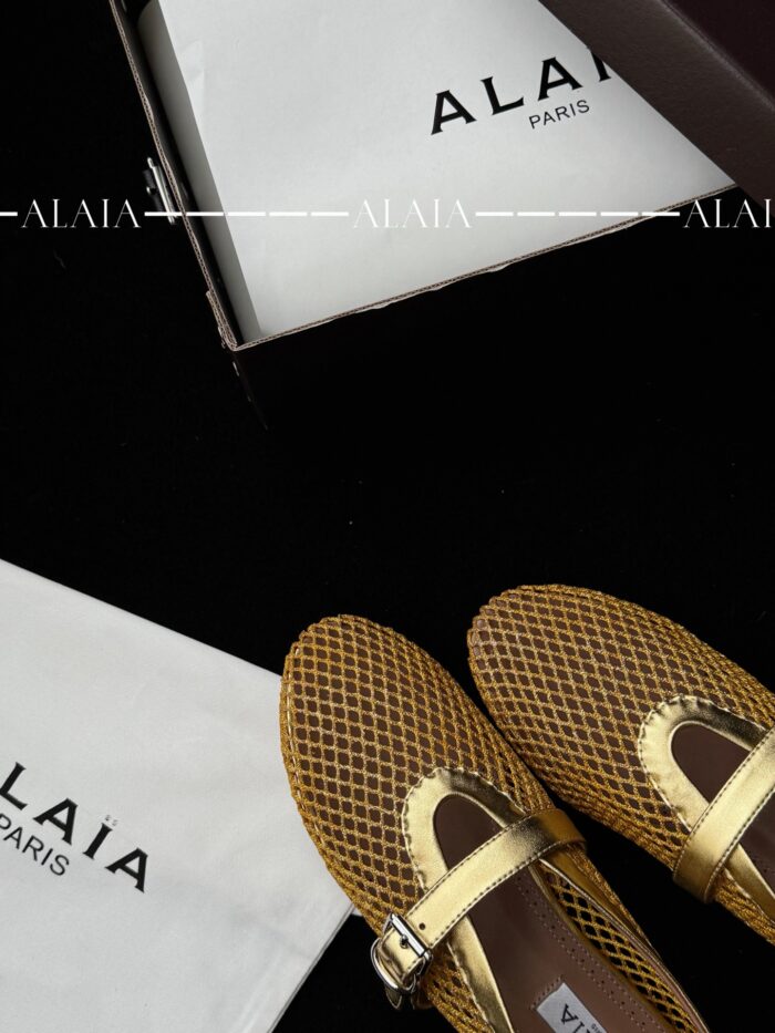 Gold Fishnet Ballet Flats | Luxe Mesh & Lambskin - Image 8