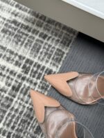 Nude Le Cœur Mules in Patent Calfskin – Elegant Minimalism - Image 8