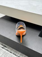 Orange Le Cœur Mules in Patent Calfskin – Bold Elegance in Every Step - Image 6