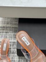 Orange Le Cœur Mules in Patent Calfskin – Bold Elegance in Every Step - Image 9