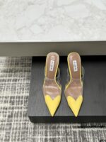 Lemon Yellow Le Cœur Mules in Patent Calfskin – Bold Luxury for Modern Women - Image 2