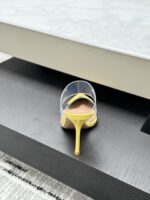 Lemon Yellow Le Cœur Mules in Patent Calfskin – Bold Luxury for Modern Women - Image 6