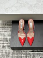 Red Le Cœur Mules in Patent Calfskin – Bold Elegance, Effortless Glamour - Image 2