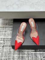 Red Le Cœur Mules in Patent Calfskin – Bold Elegance, Effortless Glamour - Image 3