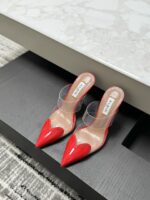 Red Le Cœur Mules in Patent Calfskin – Bold Elegance, Effortless Glamour - Image 4