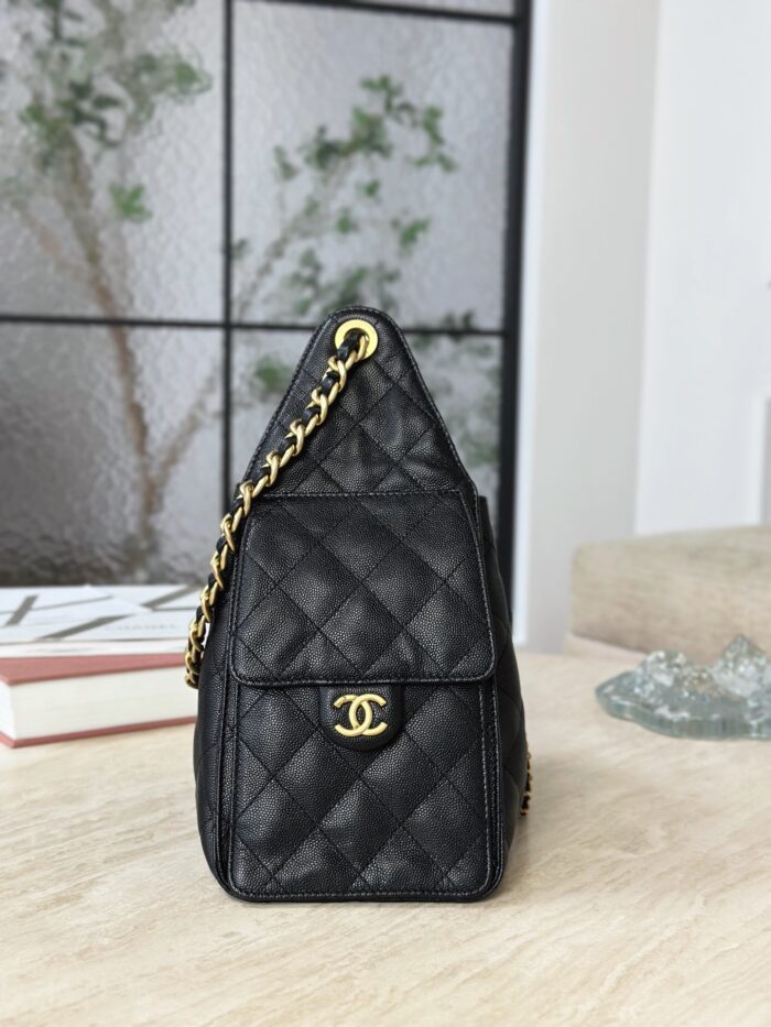 CHANEL 25 Small Bag | Black | Granular Embossed Calfskin & Gold-Toned Metal - Image 3