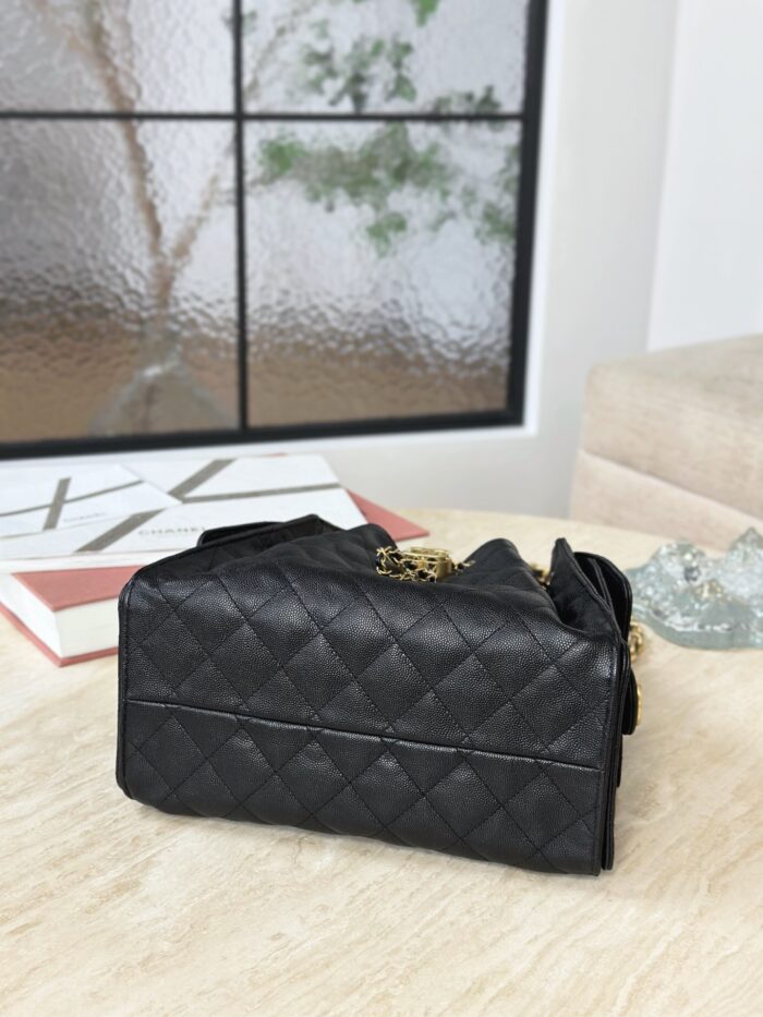 CHANEL 25 Small Bag | Black | Granular Embossed Calfskin & Gold-Toned Metal - Image 5