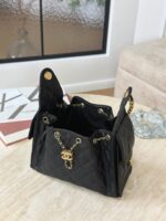 CHANEL 25 Small Bag | Black | Granular Embossed Calfskin & Gold-Toned Metal - Image 8
