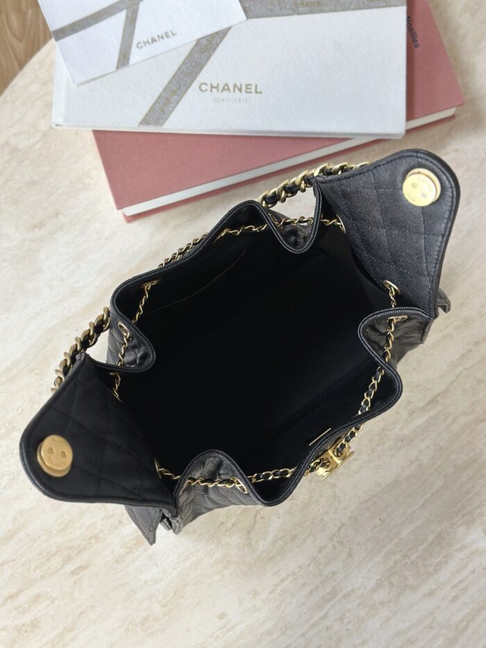 CHANEL 25 Small Bag | Black | Granular Embossed Calfskin & Gold-Toned Metal - Image 9