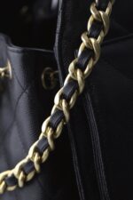 CHANEL 25 Small Bag | Black | Granular Embossed Calfskin & Gold-Toned Metal - Image 10