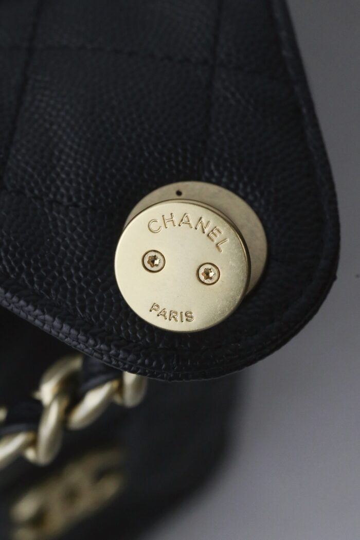 CHANEL 25 Small Bag | Black | Granular Embossed Calfskin & Gold-Toned Metal - Image 11