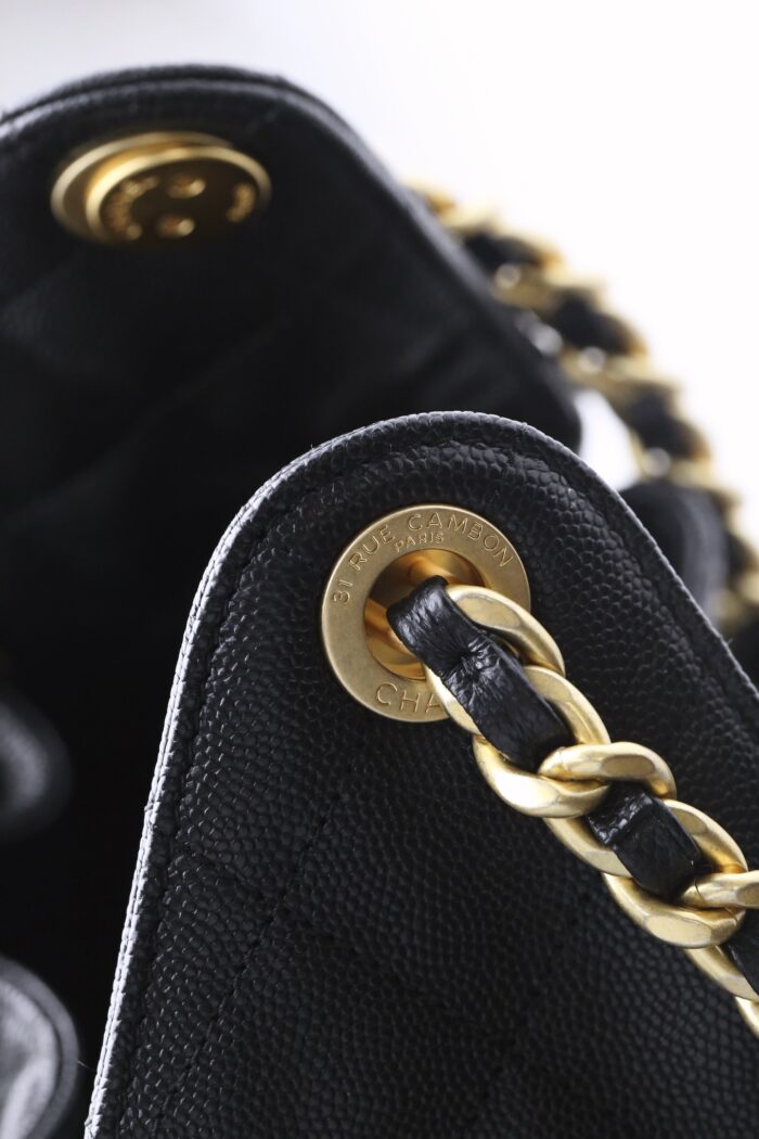 CHANEL 25 Small Bag | Black | Granular Embossed Calfskin & Gold-Toned Metal - Image 14