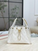 CHANEL 25 Small Bag | White | Granular Embossed Calfskin & Gold-Toned Metal