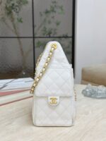 CHANEL 25 Small Bag | White | Granular Embossed Calfskin & Gold-Toned Metal - Image 5