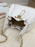 CHANEL 25 Small Bag | White | Granular Embossed Calfskin & Gold-Toned Metal - Image 7