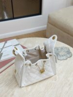 CHANEL 25 Small Bag | White | Granular Embossed Calfskin & Gold-Toned Metal - Image 8
