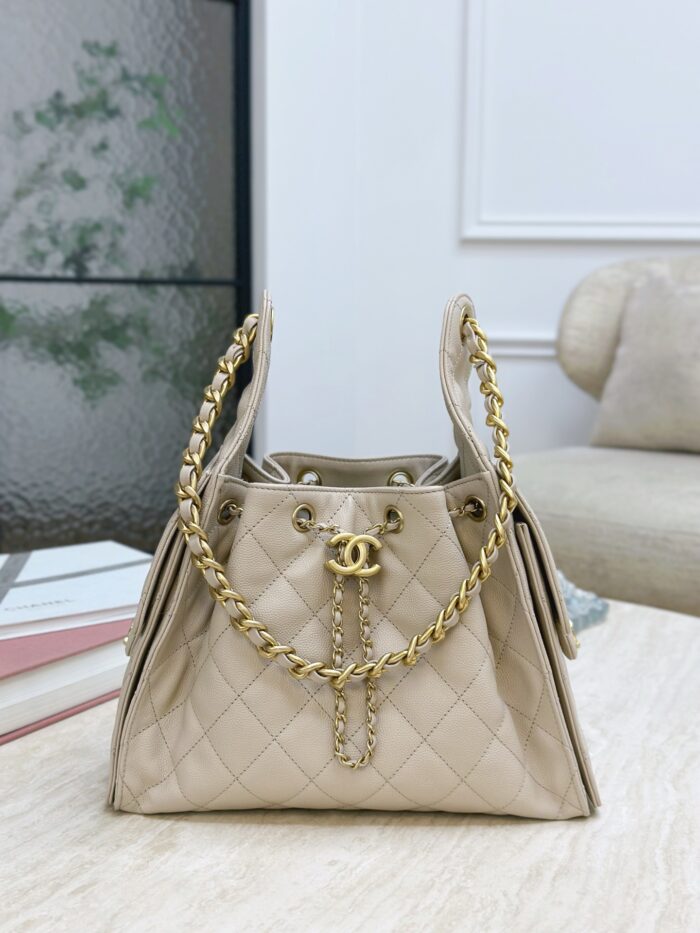 CHANEL 25 Small Bag | Beige | Granular Embossed Calfskin & Gold-Toned Metal - Image 1