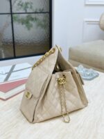 CHANEL 25 Small Bag | Beige | Granular Embossed Calfskin & Gold-Toned Metal - Image 2