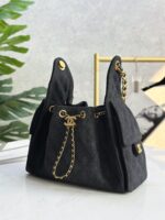 CHANEL 25 Medium Handbag | Black | Glossy Creased Calfskin & Gold & Ruthenium Metal | 40 x 30 x 15 cm - Image 2