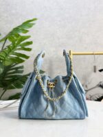 CHANEL 25 Small Bag | Blue | Granular Embossed Calfskin & Gold-Toned Metal