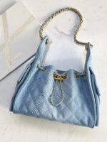 CHANEL 25 Small Bag | Blue | Granular Embossed Calfskin & Gold-Toned Metal - Image 9