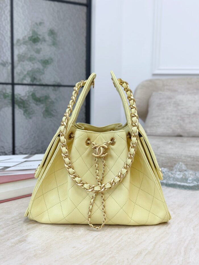 CHANEL 25 Small Bag | Yellowish | Granular Embossed Calfskin & Gold-Toned Metal - Image 1