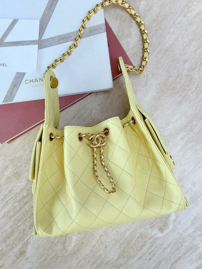 CHANEL 25 Small Bag | Yellowish | Granular Embossed Calfskin & Gold-Toned Metal - Image 7
