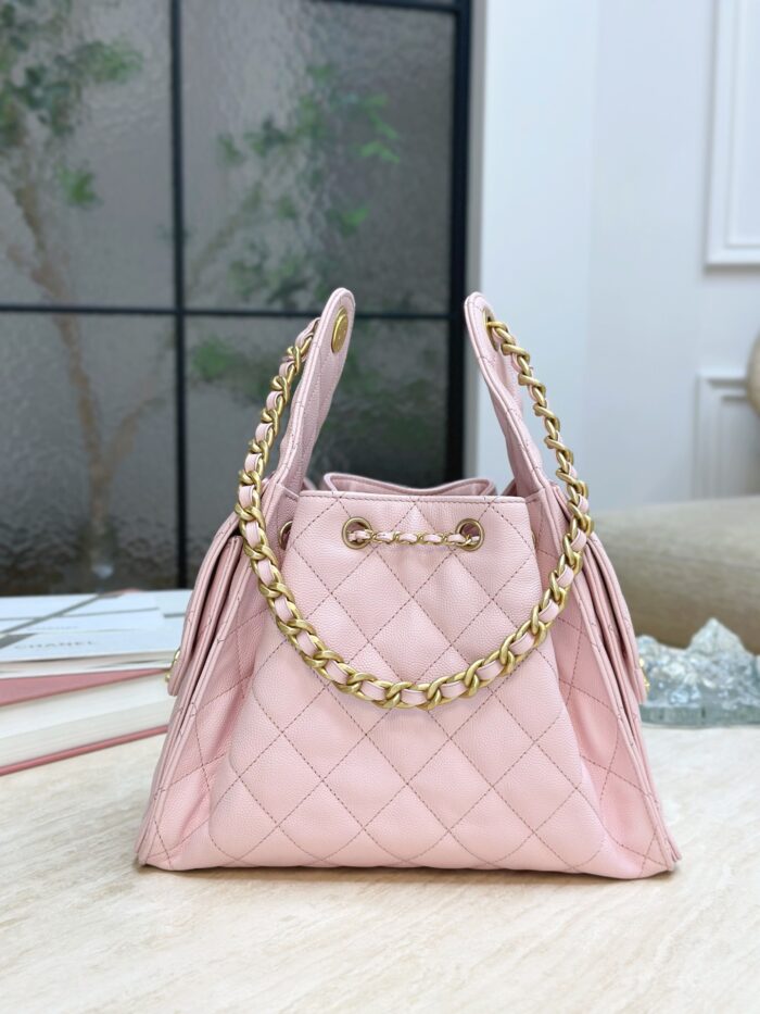 CHANEL 25 Small Bag | Pale Pink | Granular Embossed Calfskin & Gold-Toned Metal - Image 3