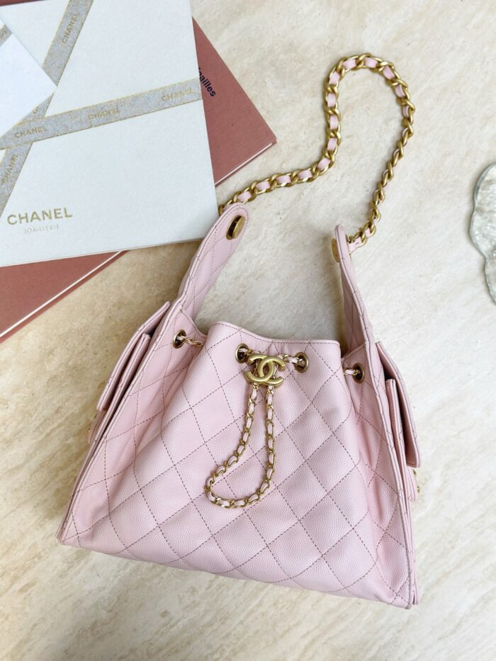 CHANEL 25 Small Bag | Pale Pink | Granular Embossed Calfskin & Gold-Toned Metal - Image 6