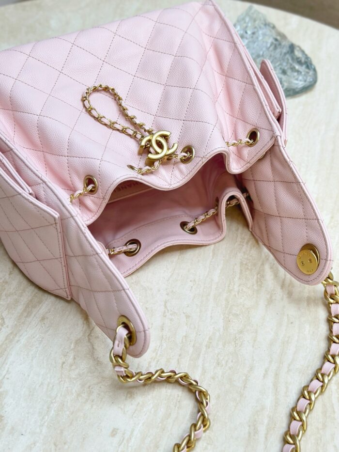 CHANEL 25 Small Bag | Pale Pink | Granular Embossed Calfskin & Gold-Toned Metal - Image 7