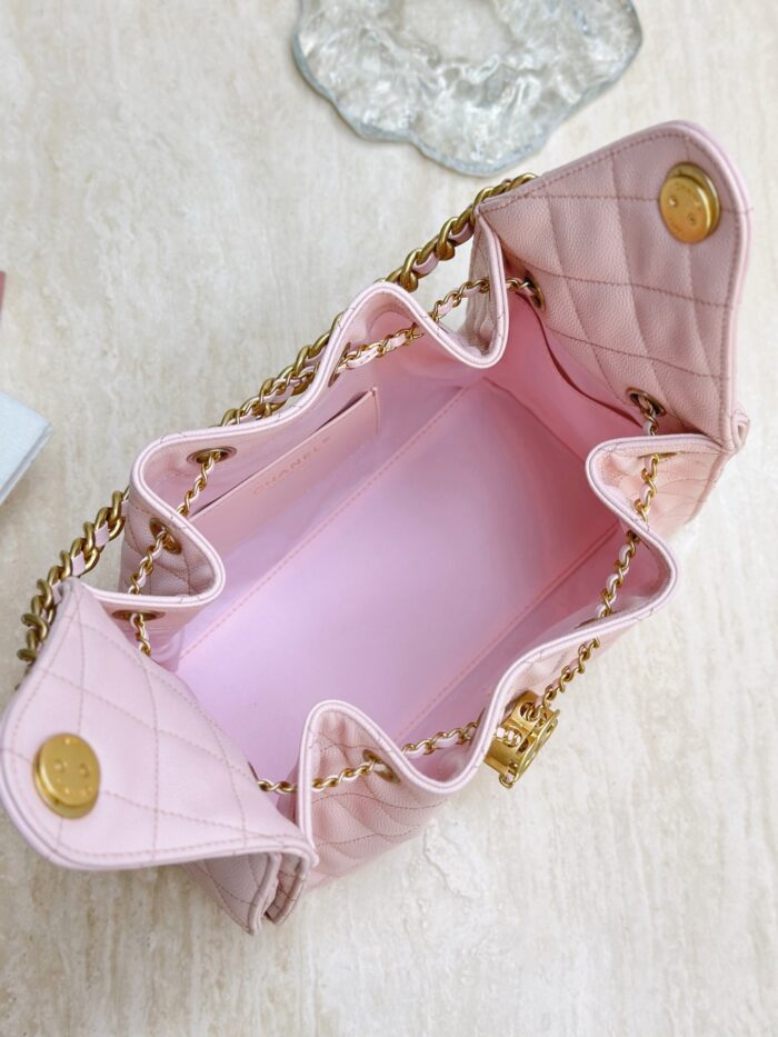 CHANEL 25 Small Bag | Pale Pink | Granular Embossed Calfskin & Gold-Toned Metal - Image 9