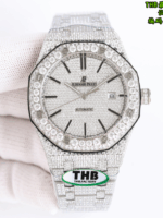 THB Royal Oak 15400 Full Diamond Watch – 41mm Iced Out Edition | Available in Gold, Silver, Rose Gold