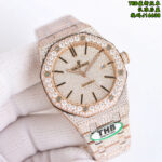 THB Royal Oak 15400 Full Diamond Watch – 41mm Iced Out Edition | Available in Gold, Silver, Rose Gold - Image 4