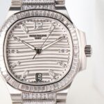 Patek Philippe Nautilus 7014 Ladies Watch – White Gold & Diamond Limited Edition | Elegant & Rare Luxury Timepiece - Image 3