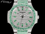 Patek Philippe Nautilus 7118 Ladies Full Diamond Watch – Ruby, Sapphire, Emerald | GR Factory 2025 Luxury Edition - Image 2