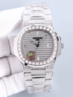 Patek Philippe Nautilus 57191G-001 Full Diamond Iced Out Watch | GR Factory | Cal.324 Movement
