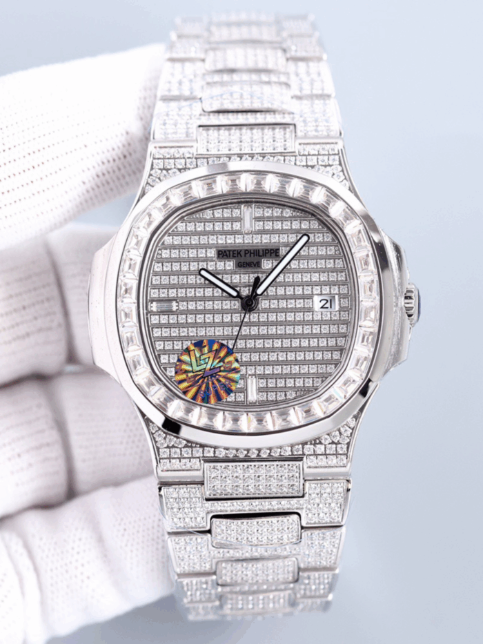 Patek Philippe Nautilus 57191G-001 Full Diamond Iced Out Watch | GR Factory | Cal.324 Movement - Image 1
