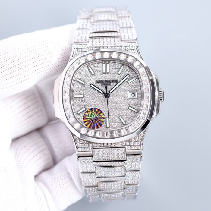 Patek Philippe Nautilus 57191G-001 Full Diamond Iced Out Watch | GR Factory | Cal.324 Movement - Image 4