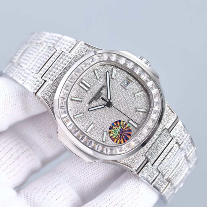 Patek Philippe Nautilus 57191G-001 Full Diamond Iced Out Watch | GR Factory | Cal.324 Movement - Image 5