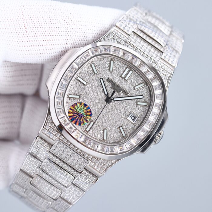 Patek Philippe Nautilus 57191G-001 Full Diamond Iced Out Watch | GR Factory | Cal.324 Movement - Image 6
