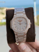 Patek Philippe Nautilus 7021 Full Diamond Women’s Watch – GR Limited Edition | 100% Natural Moissanite | Free Travel Box